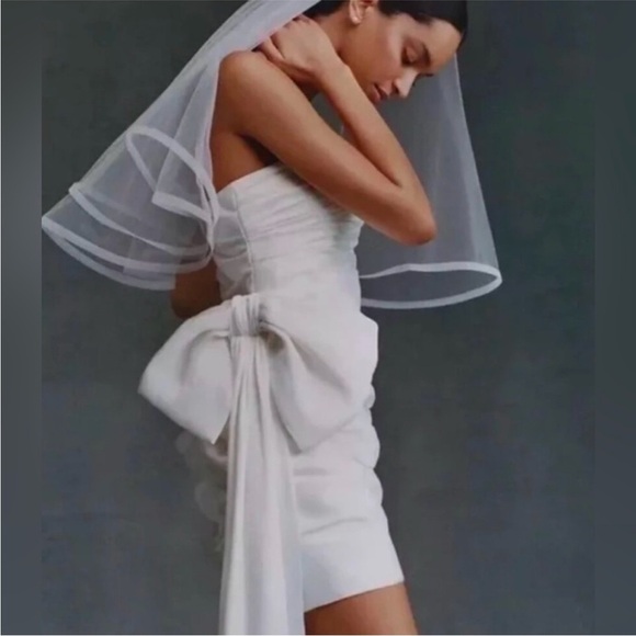 Anthropologie Hutch Gwen Strapless Bow Mini Dress Size 4 NWT - Picture 3 of 17